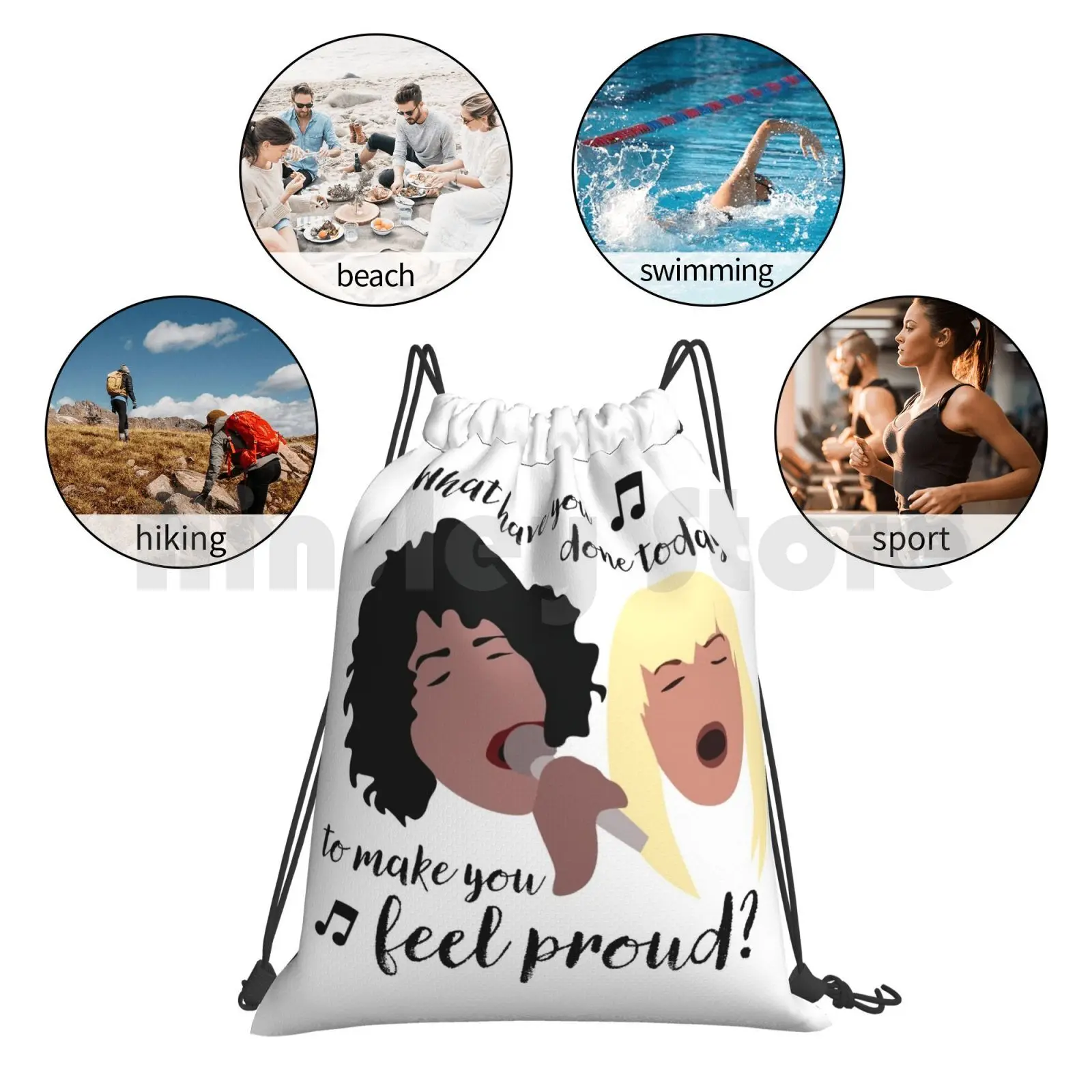 " What Have You Done Today " : Stevie And Heather Small Backpack Drawstring Bag Riding Climbing Gym Bag Such Fun Miranda
" What Have You Done Today " : Stevie And Heather Small Backpack Drawstring Bag Riding Climbing Gym Bag Such Fun Miranda