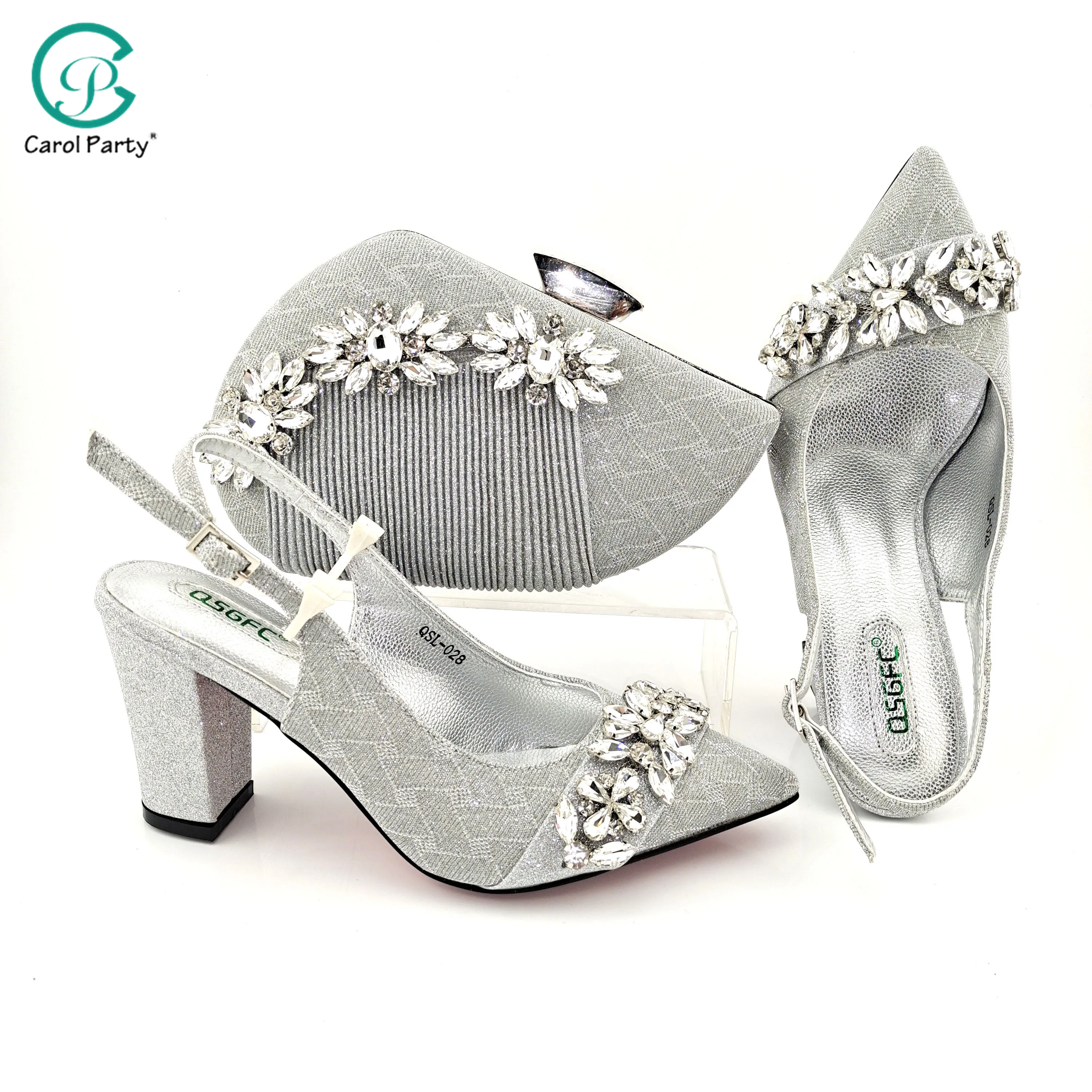 Nigerian 2021 Italian Design Fashion Special Colorful Crystal Style Elegant Ladies Shoes and Bag Set in SIlver Color for Party
Nigerian 2021 Italian Design Fashion Special Colorful Crystal Style Elegant Ladies Shoes and Bag Set in SIlver Color for Party