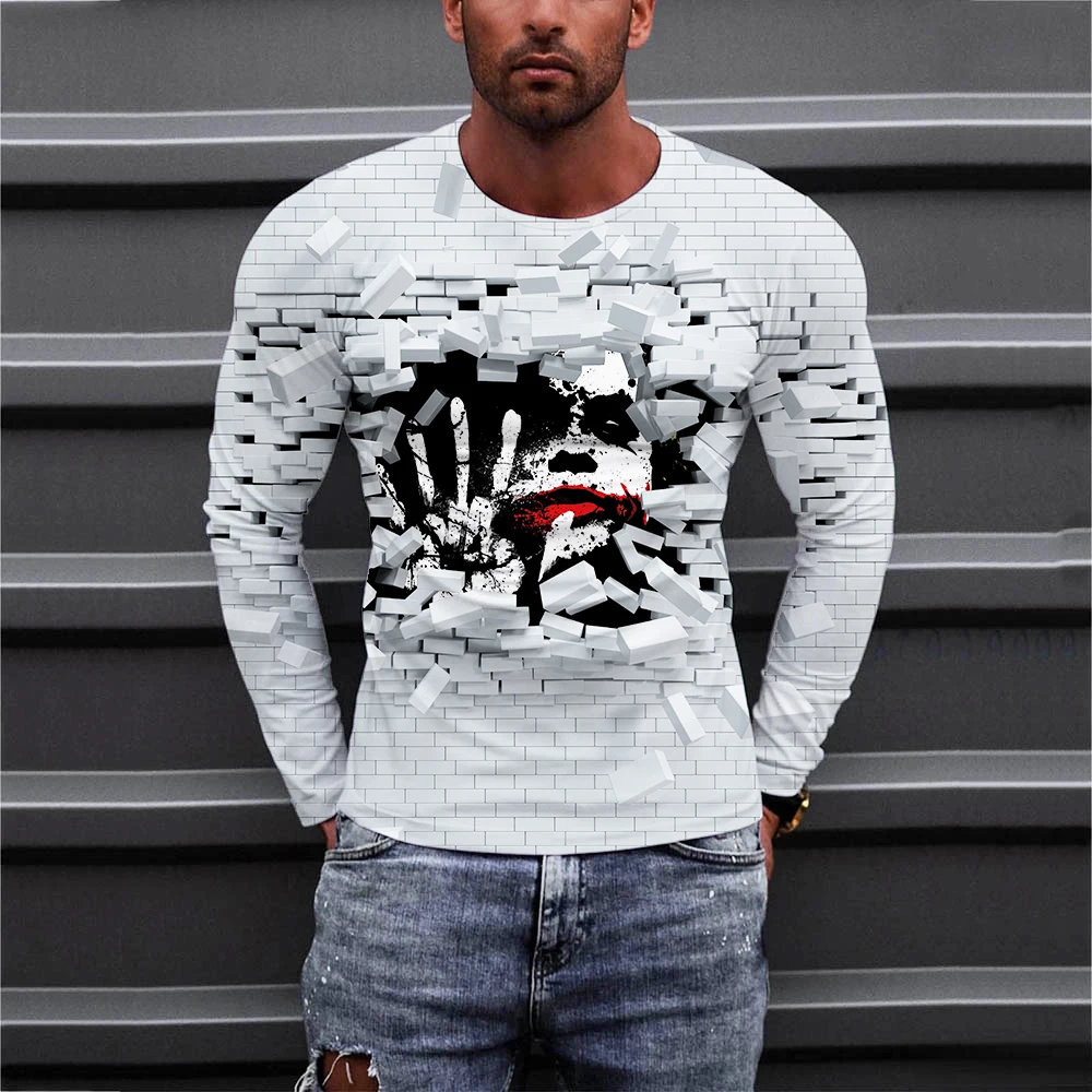 Men's Clown Joker Long T Shirt 3D Print Long Sleeve Clown Graphic Long Tees Pattern Tops Men/Women Joker Tee Funny Hip Hop Top
Men's Clown Joker Long T Shirt 3D Print Long Sleeve Clown Graphic Long Tees Pattern Tops Men/Women Joker Tee Funny Hip Hop Top