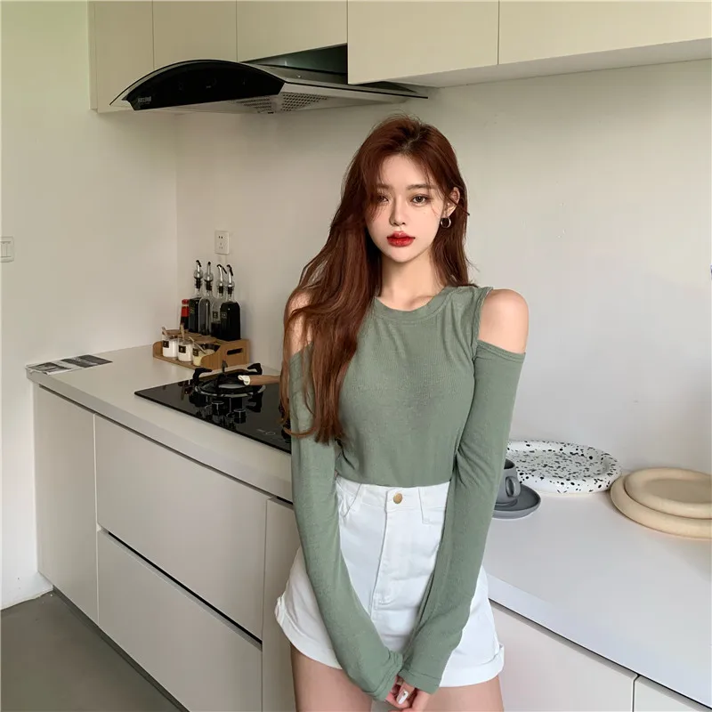 Ins Hipster O-neck Long Sleeve Woman Tshirts Korean Fashion Clothing Solid Slim Ladies Tops Spring Autumn New Off Shoulder Tees
Ins Hipster O-neck Long Sleeve Woman Tshirts Korean Fashion Clothing Solid Slim Ladies Tops Spring Autumn New Off Shoulder Tees