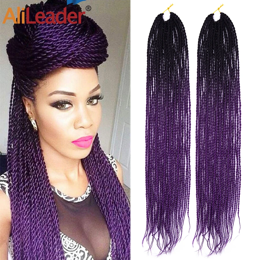 

Alileader Cheap Crochet Senegalese Twist Hair 24 Inch 36Color Soft Twist Crochet Braid Hair Ombre Pink Synthetic Hair Extension