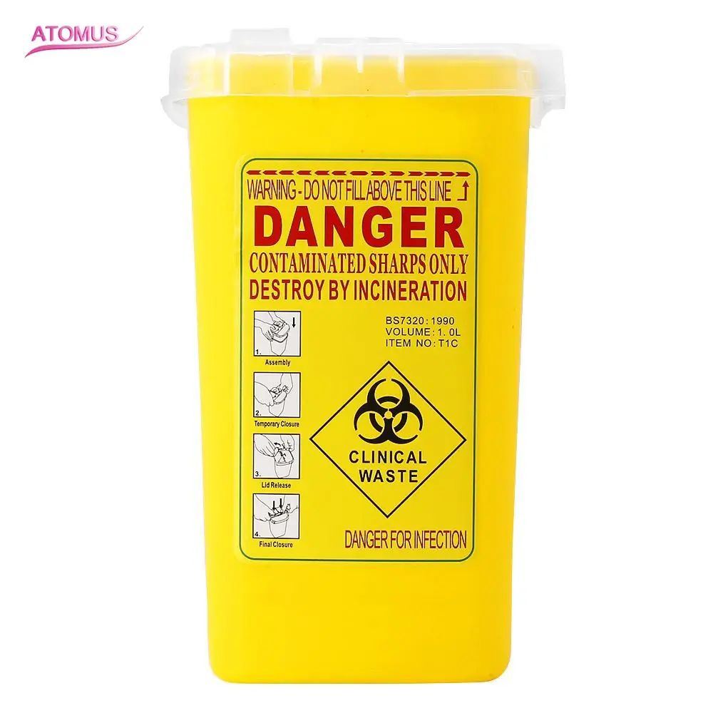 Yellow Tattoo Medical Plastic Sharps Container Biohazard Needle Disposal 1L Size Waste Box for Infectious Waste Box Storage
Yellow Tattoo Medical Plastic Sharps Container Biohazard Needle Disposal 1L Size Waste Box for Infectious Waste Box Storage