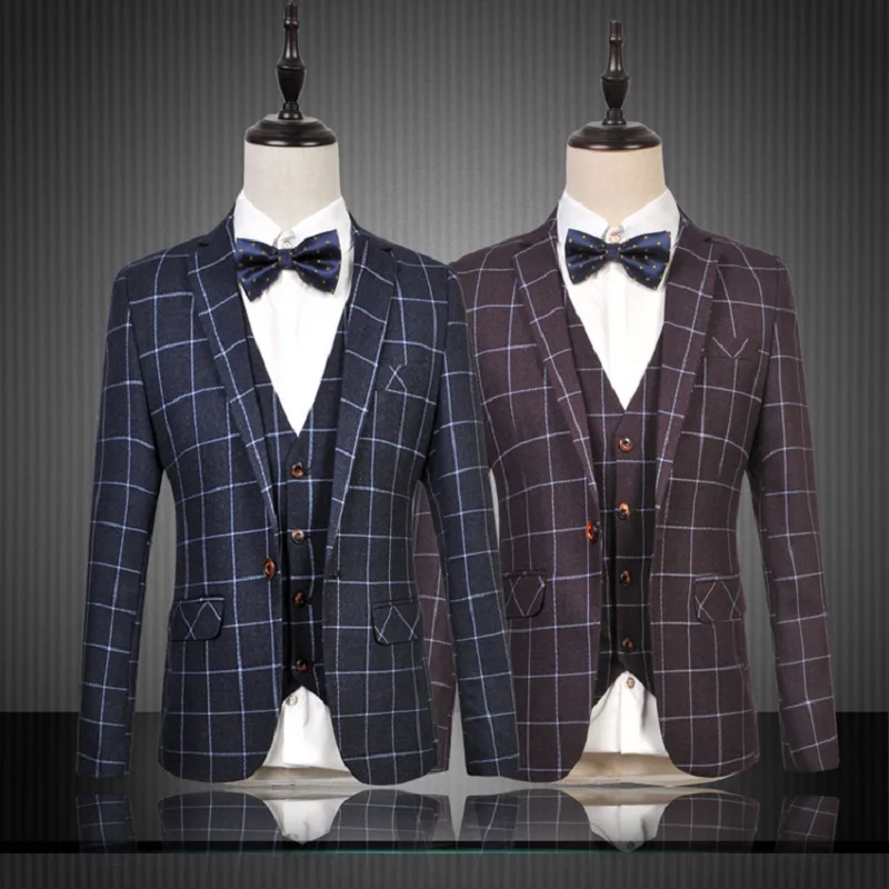 YASUGUOJI New 2021 Fashion Slim Plaid Business Casual Men Suit Plus Size 6xl Costume Homme Blazer+vest+pants Men Suits Formal
YASUGUOJI New 2021 Fashion Slim Plaid Business Casual Men Suit Plus Size 6xl Costume Homme Blazer+vest+pants Men Suits Formal