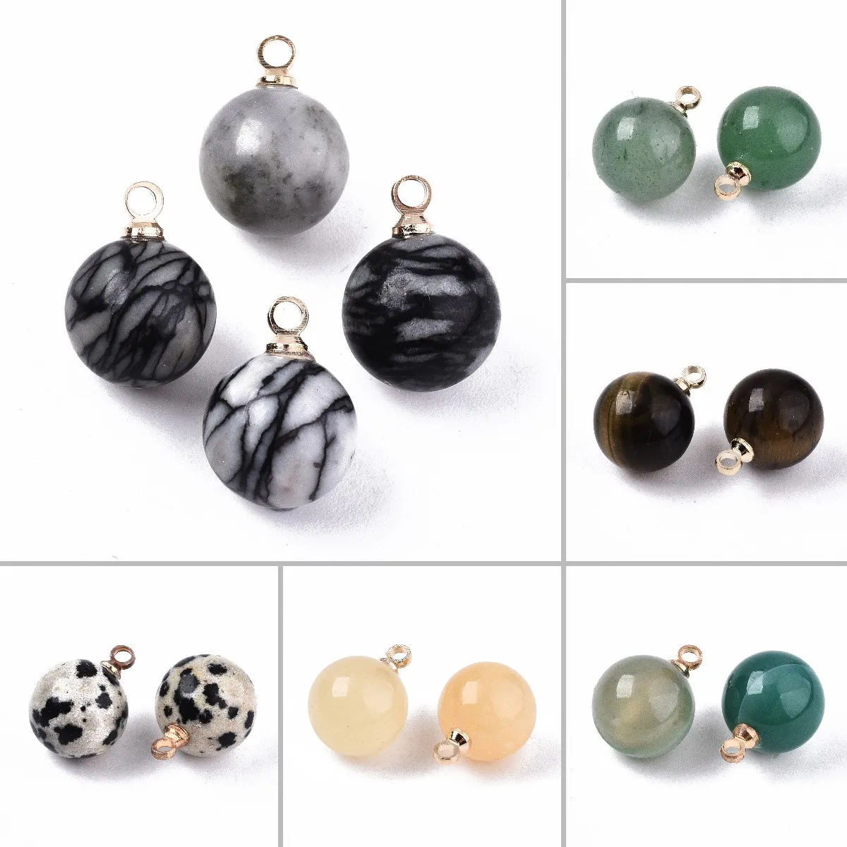 20Pcs Natural Round Gem Stone Ball Pendants Quartz Crystal Tiger Eye Opalite Agate Charms For Women DIY Necklaca Jewelry Making
20Pcs Natural Round Gem Stone Ball Pendants Quartz Crystal Tiger Eye Opalite Agate Charms For Women DIY Necklaca Jewelry Making