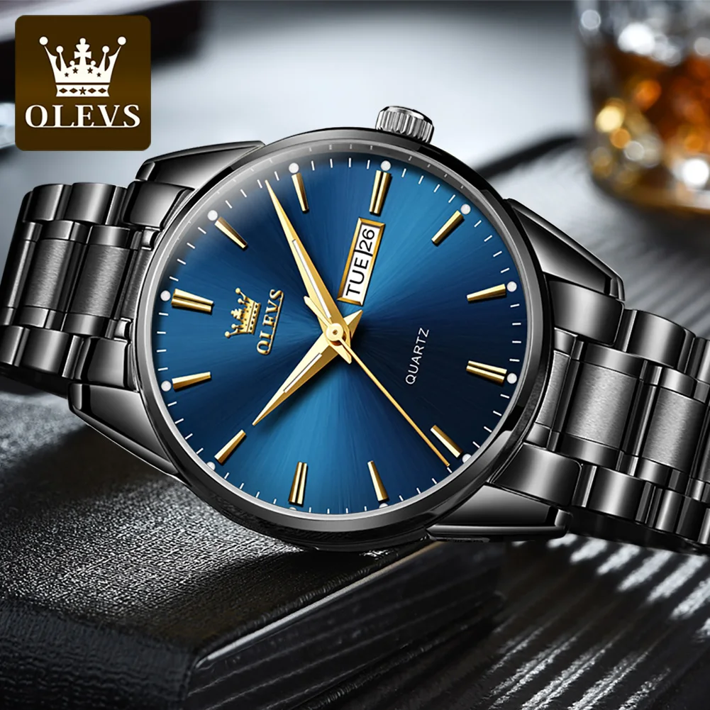 OLEVS Luxury Men's Watches Stainless Steel Band Fashion Waterproof Luminous Quartz Watch For Man Calendar Male Clock reloj
OLEVS Luxury Men's Watches Stainless Steel Band Fashion Waterproof Luminous Quartz Watch For Man Calendar Male Clock reloj