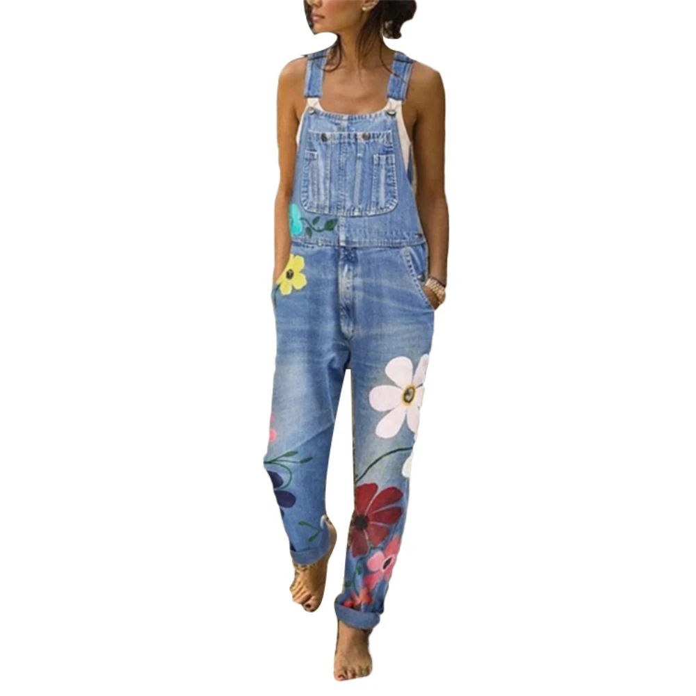 2020 New Summer Women Long Jumpsuits Fashion Flowers Printed Jeans Romper Casual Floral Pocket Playsuit Washable Denim Overalls
2020 New Summer Women Long Jumpsuits Fashion Flowers Printed Jeans Romper Casual Floral Pocket Playsuit Washable Denim Overalls