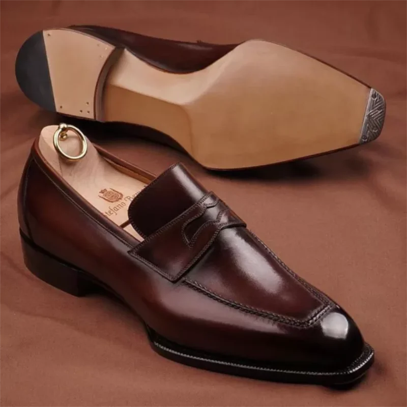 Men's High-end Brown PU Mask Sewing Thread Pointed Toe Low Heel Comfortable Fashion Business Casual All-match Loafers ZQ0033
Men's High-end Brown PU Mask Sewing Thread Pointed Toe Low Heel Comfortable Fashion Business Casual All-match Loafers ZQ0033