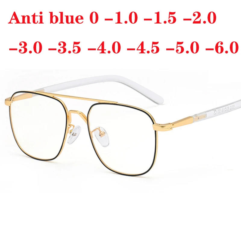 Men Square Spectacles Double beam Glasses Fashion Anti Blue Ray Clear Lens Metal Frame Eyeglasses 0 -1.0 -2.0 To -6.0
Men Square Spectacles Double beam Glasses Fashion Anti Blue Ray Clear Lens Metal Frame Eyeglasses 0 -1.0 -2.0 To -6.0