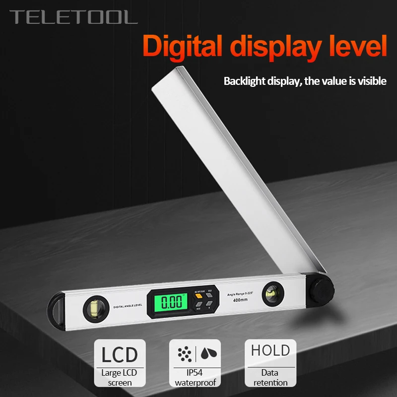 Digital Angle Ruler Aluminum Alloy Electronic Protractor Angle Finder Level Measuring Gauge Meter Inclinomete 0-225 Degree 400MM
Digital Angle Ruler Aluminum Alloy Electronic Protractor Angle Finder Level Measuring Gauge Meter Inclinomete 0-225 Degree 400MM