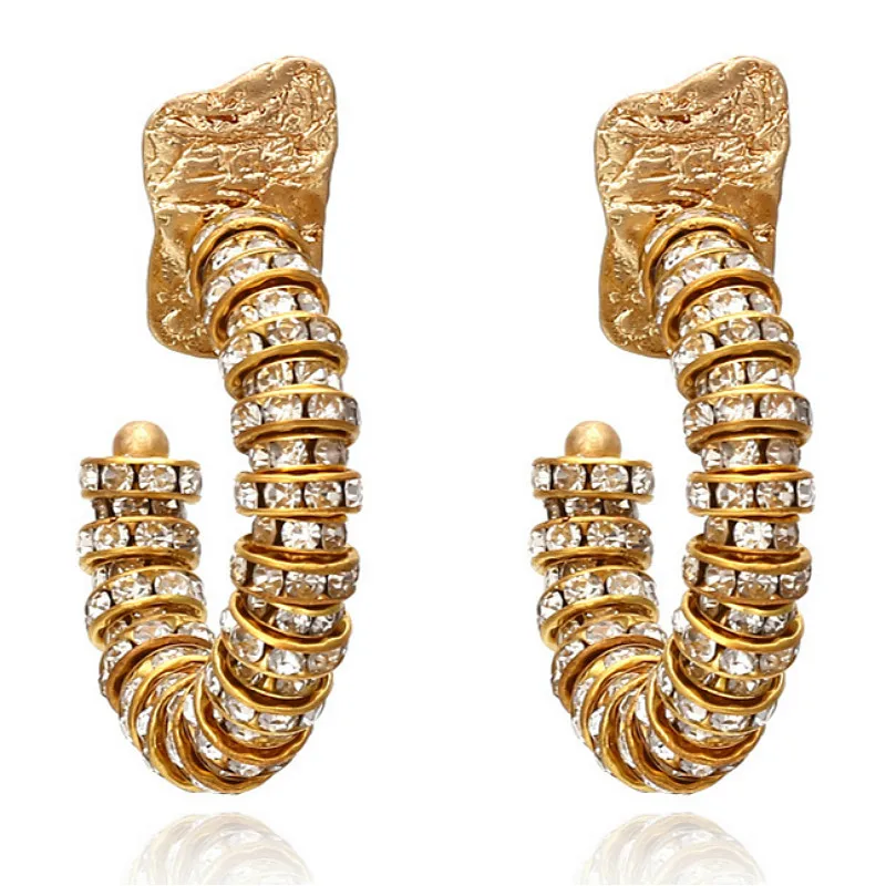 Personality C-shaped Rhinestone Earrings for Woman Party Clothings Accessories 2020 Nnew Retro Exaggerated Earrings
Personality C-shaped Rhinestone Earrings for Woman Party Clothings Accessories 2020 Nnew Retro Exaggerated Earrings