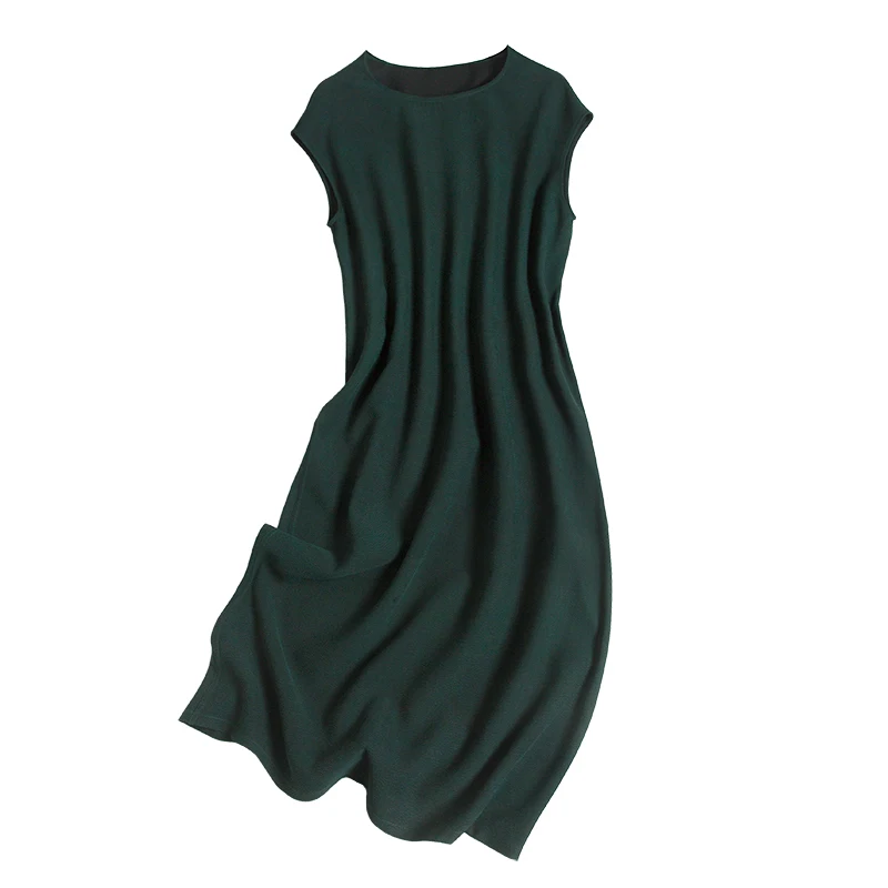Simple And Comfortable Dark Green Heavy Silk Fragrant Cloud Yarn Short-Sleeved Women's Dress 2021 New Summer Cool
Simple And Comfortable Dark Green Heavy Silk Fragrant Cloud Yarn Short-Sleeved Women's Dress 2021 New Summer Cool