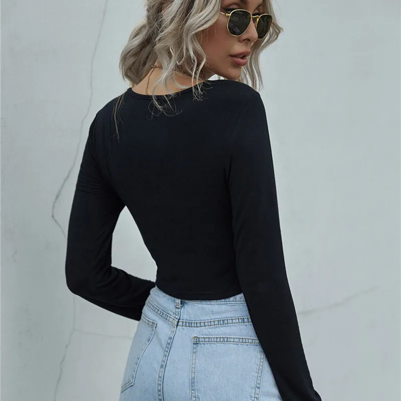 Sexy Fashion Print Women T-shirts Fall 2020 Casual O-neck Long Sleeves Slim Short T-shirts
Sexy Fashion Print Women T-shirts Fall 2020 Casual O-neck Long Sleeves Slim Short T-shirts