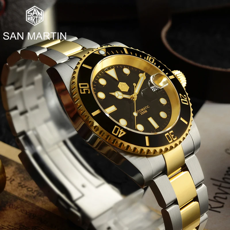 Мужские автоматические часы San Martin, механические часы Water Ghost NH35 с акварельным сапфиром 20 бар, оригинальные Роскошные светящиеся мужские час... 
Мужские автоматические часы San Martin, механические часы Water Ghost NH35 с акварельным сапфиром 20 бар, оригинальные Роскошные светящиеся мужские час...