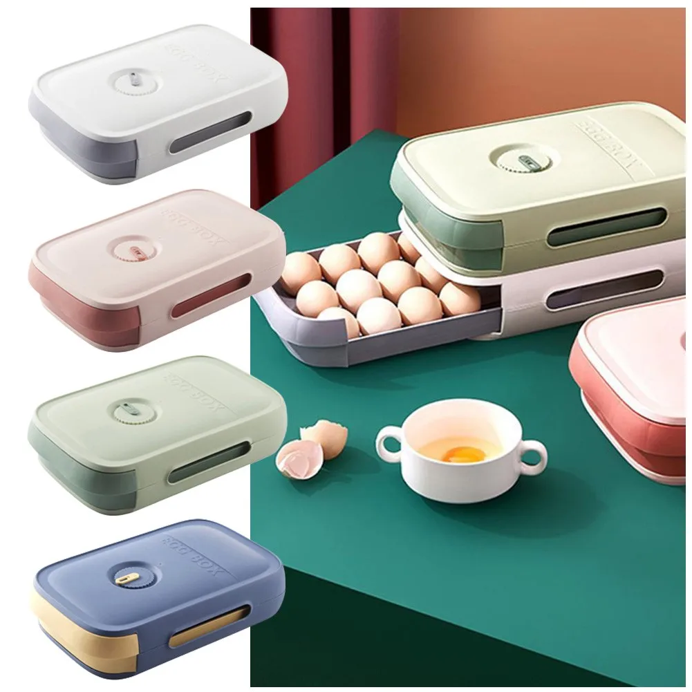 4 Colors Egg Storage Box Kitchen Storage Drawers Refrigerator Tray Eggs Holder Stackable Kitchen Supplies
4 Colors Egg Storage Box Kitchen Storage Drawers Refrigerator Tray Eggs Holder Stackable Kitchen Supplies
