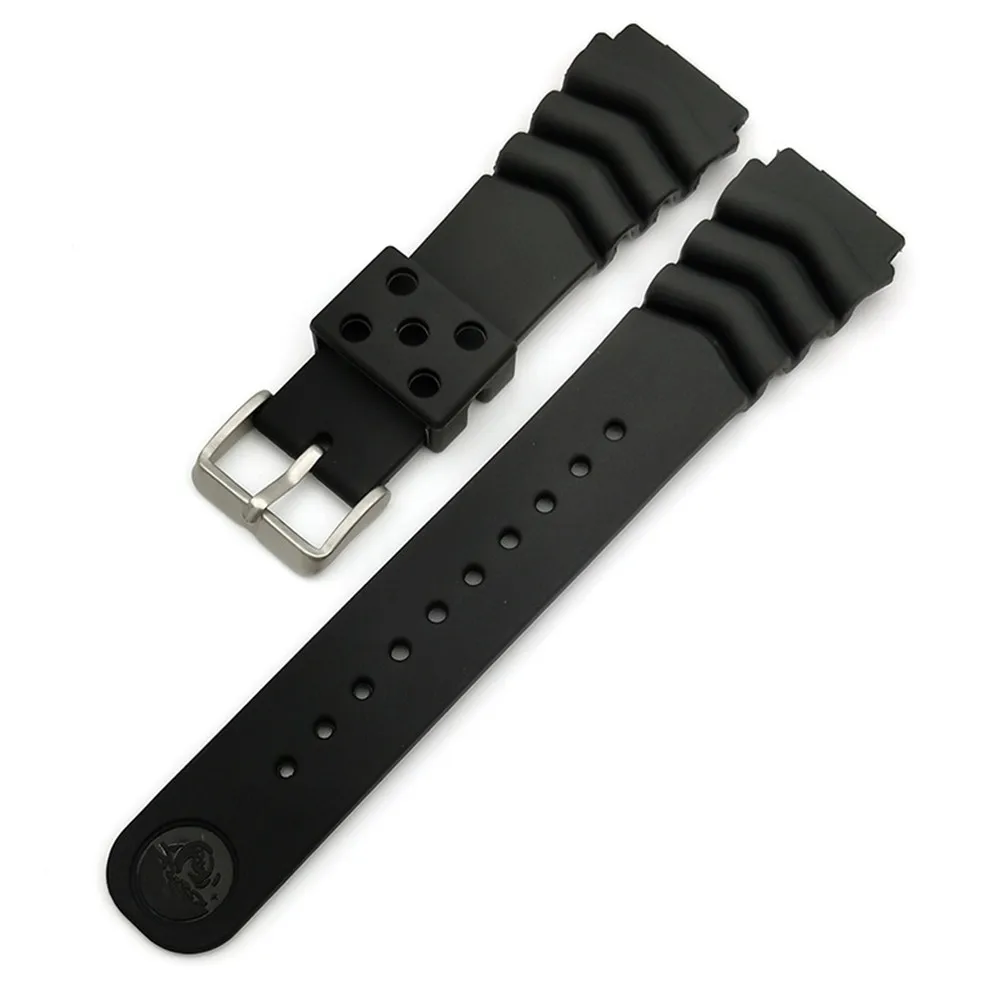 Ремешок силиконовый для наручных часов Seiko водонепроницаемый спортивный браслет