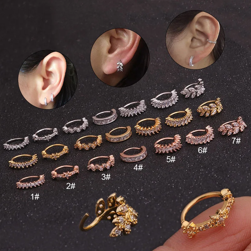 Fashion 1PC Gold And Silver Color Tone CZ Helix Cartilage Hoop Earring for Women Gilrs Tragus Rook Snug Ear Piercing Jewelry
Fashion 1PC Gold And Silver Color Tone CZ Helix Cartilage Hoop Earring for Women Gilrs Tragus Rook Snug Ear Piercing Jewelry