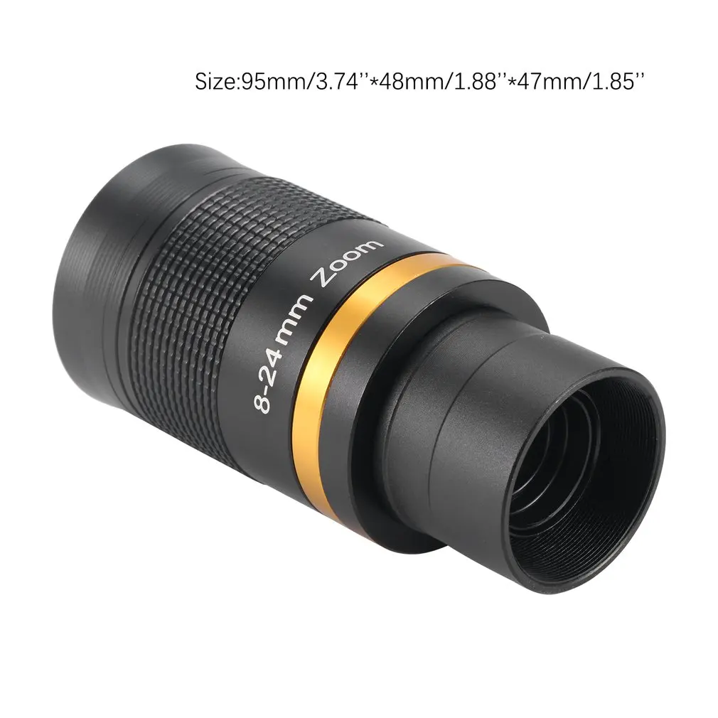 Telescope Accessories 8-24mm Zoom Eyepiece Full Metal Continuous Zoom Broadband Green Film with Optical Glass Zoom Lens Manual 
Telescope Accessories 8-24mm Zoom Eyepiece Full Metal Continuous Zoom Broadband Green Film with Optical Glass Zoom Lens Manual