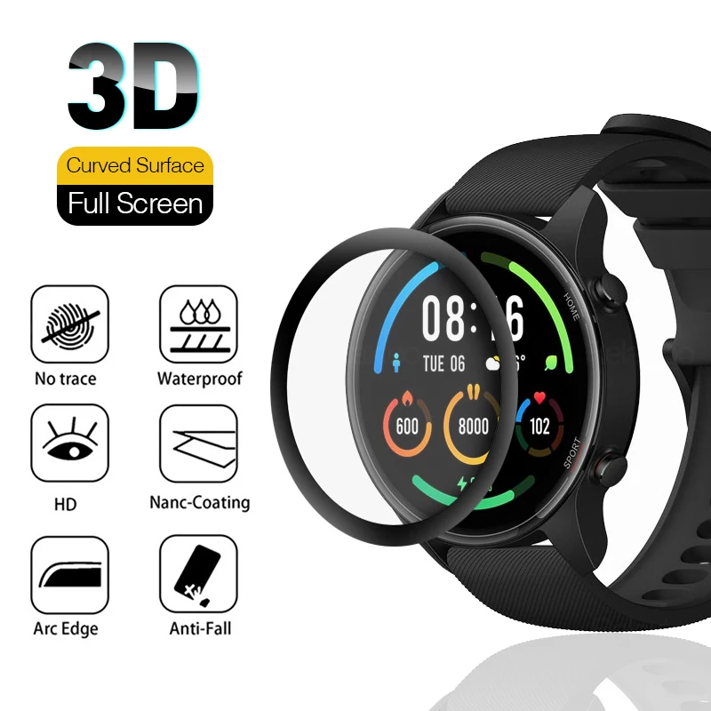Защитная пленка 3D на весь экран для смарт-часов Xiaomi Mi Watch цветная Спортивная