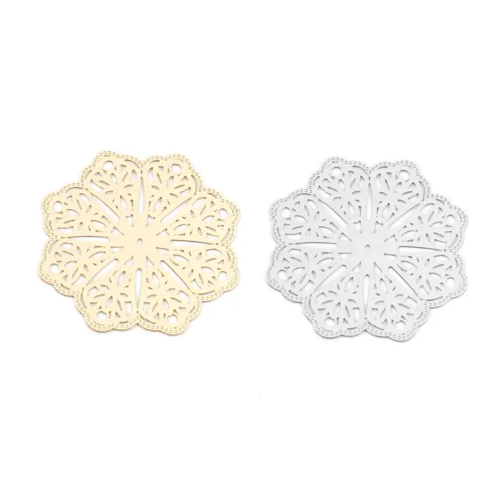 DoreenBeads модное медное Филигранное тиснение соединители цветок KC Золото Серебро