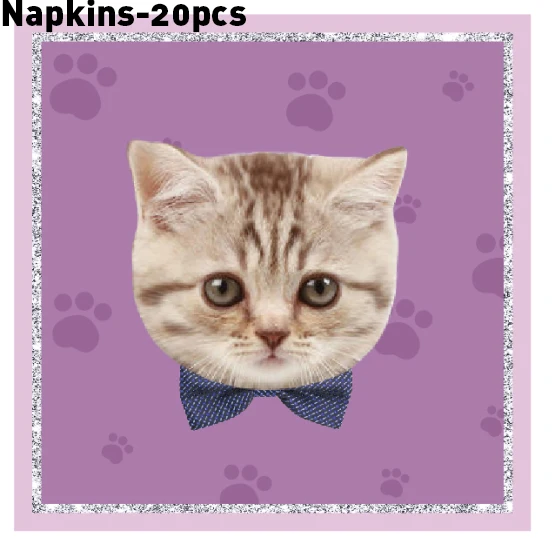 20pcs Napkins of Cute Pet Cats Cat Animals Baby Shower Party Decorations Tableware Sets Kids for Happy Birthday Parties Supplies
20pcs Napkins of Cute Pet Cats Cat Animals Baby Shower Party Decorations Tableware Sets Kids for Happy Birthday Parties Supplies