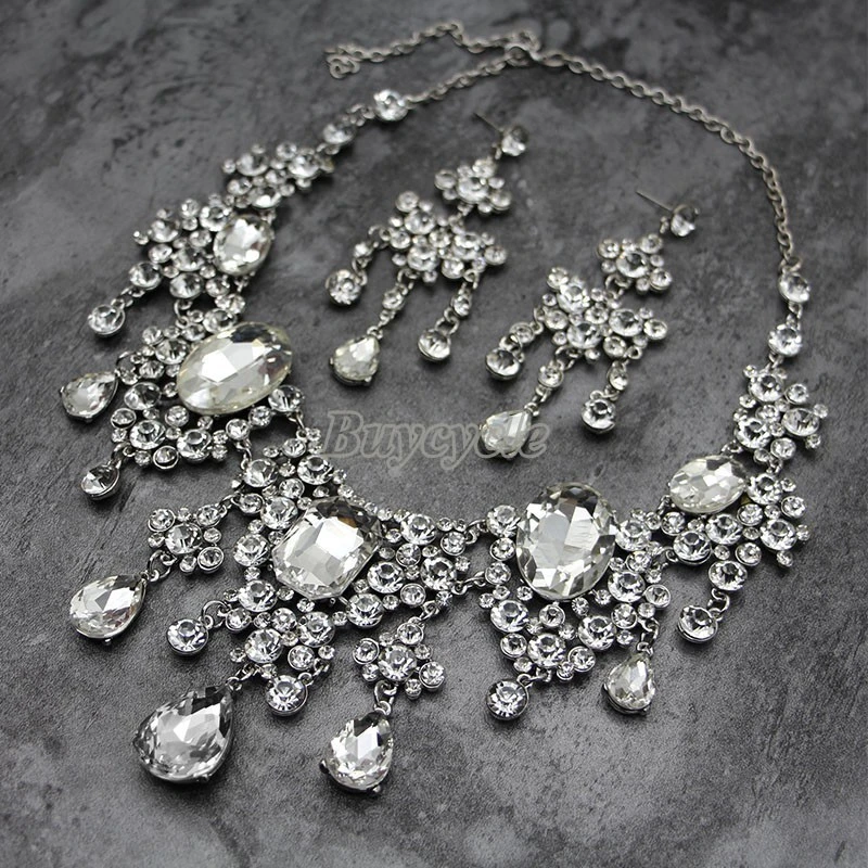 Очаровательные ожерелье и серьги невесты Стразы ювелирные наборы 
Очаровательные ожерелье и серьги невесты Стразы ювелирные наборы