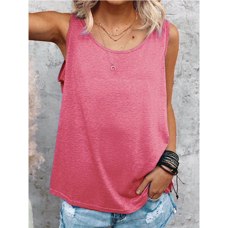 Summer New Fashion Lady Casual Round Neck Solid Color Vest Plus Size Loose Pullover T-Shirt Women's Clothing
Summer New Fashion Lady Casual Round Neck Solid Color Vest Plus Size Loose Pullover T-Shirt Women's Clothing