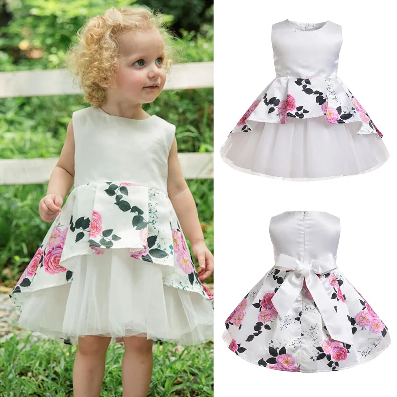 Girls Sleeveless White Plum Print Mesh Gown Dress Baby Fairy Princess Wedding Birthday Party Skirt Solid Dresses Bow Ball 
Girls Sleeveless White Plum Print Mesh Gown Dress Baby Fairy Princess Wedding Birthday Party Skirt Solid Dresses Bow Ball