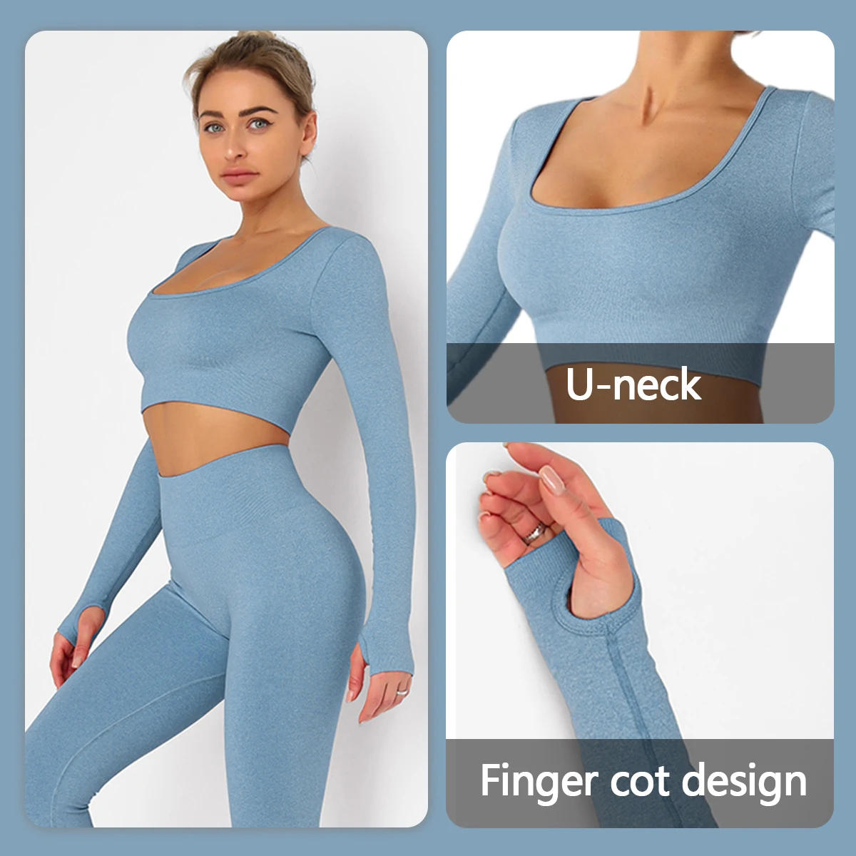 Women Sportswear Yoga Set Workout Clothes Athletic Wear Sports Gym Leggings Seamless Fitness Crop Top Long Sleeve Yoga Suit
Women Sportswear Yoga Set Workout Clothes Athletic Wear Sports Gym Leggings Seamless Fitness Crop Top Long Sleeve Yoga Suit