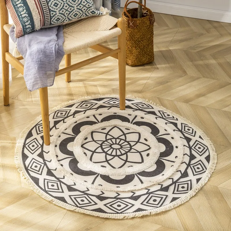 Nordic Cotton Woven Printed Round Floor Mats Tufted Home Living Room Bedroom Decorative Floor Mats Machine Washable
Nordic Cotton Woven Printed Round Floor Mats Tufted Home Living Room Bedroom Decorative Floor Mats Machine Washable