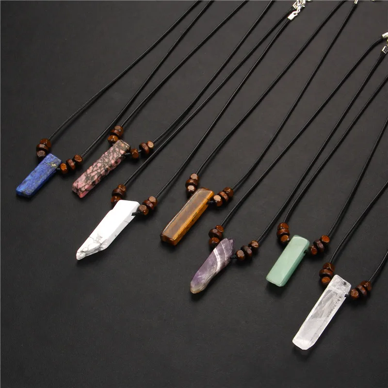 Popular Natural Crystal Necklace Rough Stone Irregular Flat Tube Pendant Clavicle Chain for Men and Women charm choker Necklace 
Popular Natural Crystal Necklace Rough Stone Irregular Flat Tube Pendant Clavicle Chain for Men and Women charm choker Necklace
