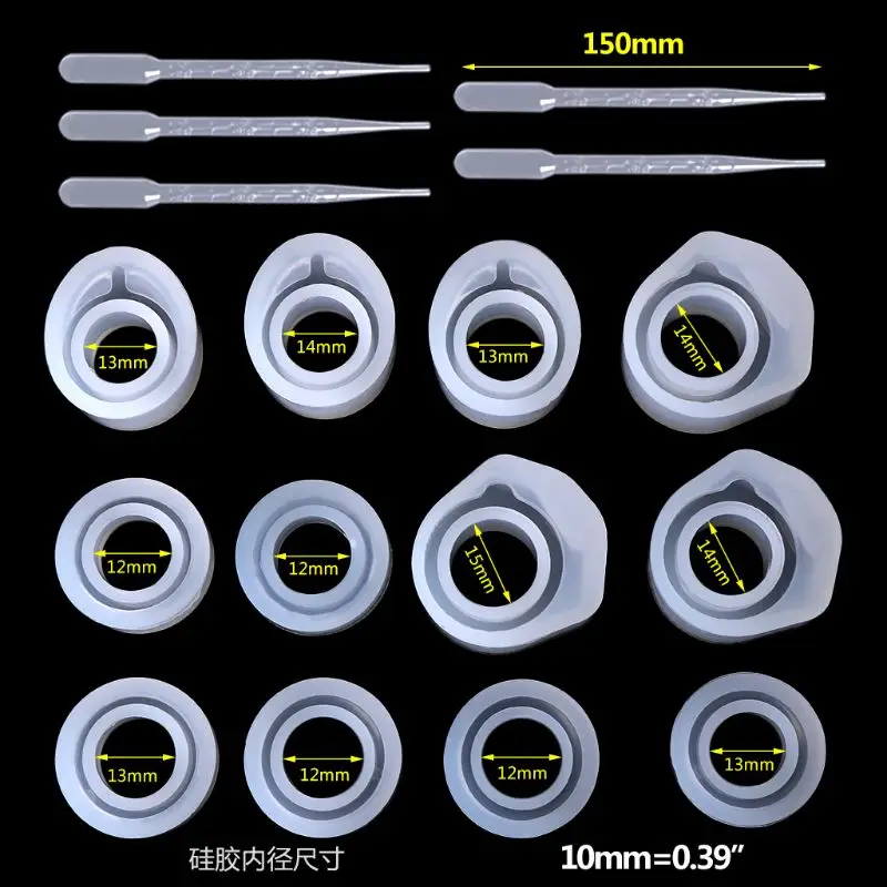 1 Set Epoxy Resin Kit Silicone Mold Ring Molds 3 Sizes Dropper DIY Jewelry Rings 16/16.6/17mm Handmade Gifts Accessories 97QF
1 Set Epoxy Resin Kit Silicone Mold Ring Molds 3 Sizes Dropper DIY Jewelry Rings 16/16.6/17mm Handmade Gifts Accessories 97QF