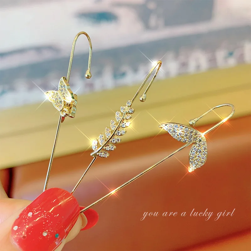 New Ear Needle Wrap Crawler Hook Earrings for Women Surround Auricle Diagonal Stud Copper Inlaid Zircon Piercing Earrings /1 Pc
New Ear Needle Wrap Crawler Hook Earrings for Women Surround Auricle Diagonal Stud Copper Inlaid Zircon Piercing Earrings /1 Pc