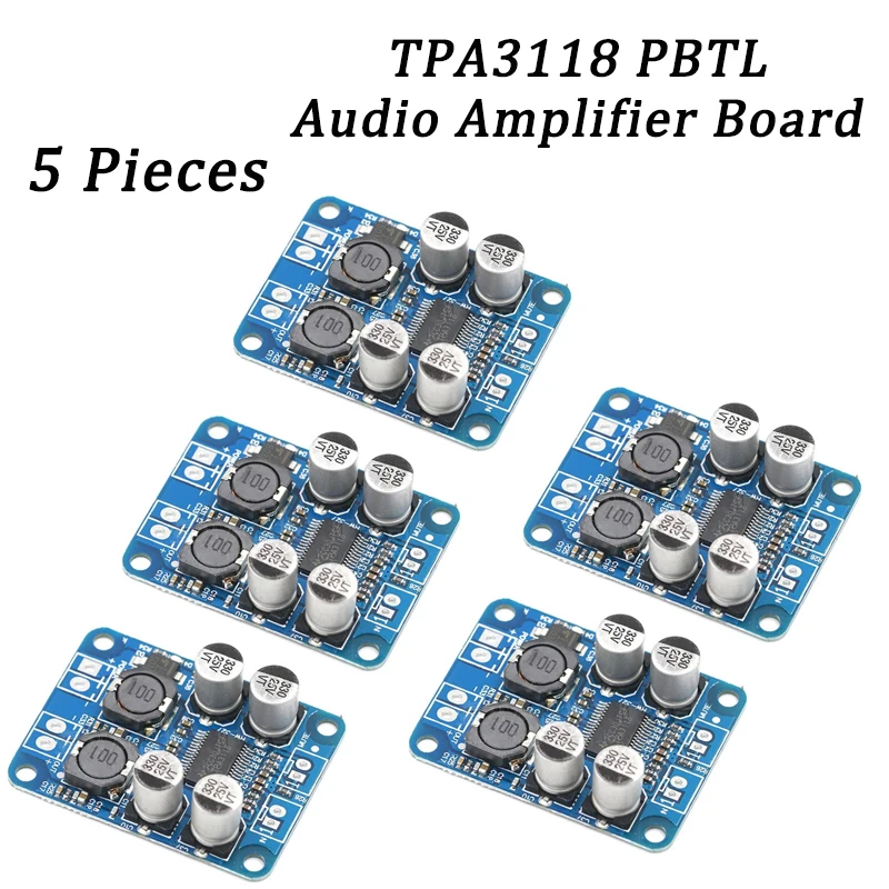 DC 8-24V Mono Digital Audio Amplifier Board For TPA3118 PBTL AMP Home Module Chip 1X 60W 4-8 Ohms Replace TPA3110 For Arduino
DC 8-24V Mono Digital Audio Amplifier Board For TPA3118 PBTL AMP Home Module Chip 1X 60W 4-8 Ohms Replace TPA3110 For Arduino