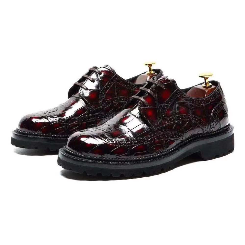 chue new men shoes crocodile leather shoes men dress shoes men formal shoes wine red Brush color Rubber soles
chue new men shoes crocodile leather shoes men dress shoes men formal shoes wine red Brush color Rubber soles