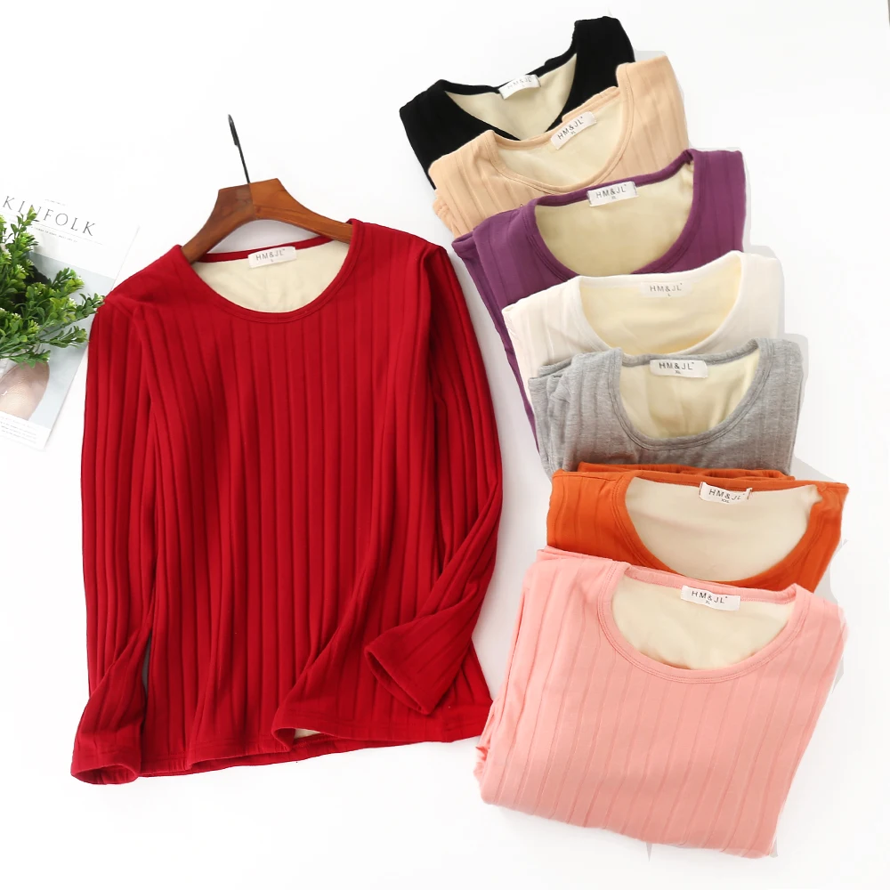 Autumn Winter Women Long Sleeve T-shirt Tees Warm Thick Velvet T-shirts Women Underwear Jumper Tops Plus Size 2XL
Autumn Winter Women Long Sleeve T-shirt Tees Warm Thick Velvet T-shirts Women Underwear Jumper Tops Plus Size 2XL
