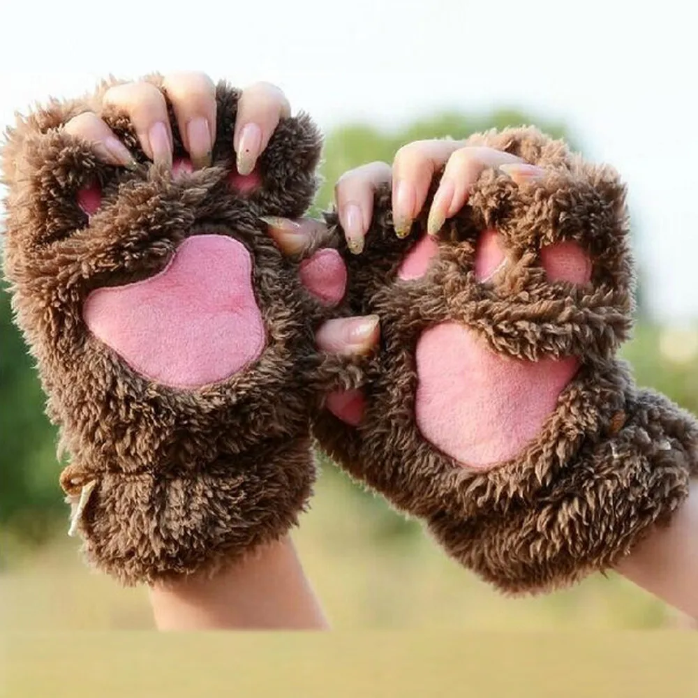 Women Cute Cat Claw Paw Plush Mittens Warm Soft Plush Short Fingerless Fluffy Bear Cat Gloves Costume Half Finger Mittens Gloves
Women Cute Cat Claw Paw Plush Mittens Warm Soft Plush Short Fingerless Fluffy Bear Cat Gloves Costume Half Finger Mittens Gloves
