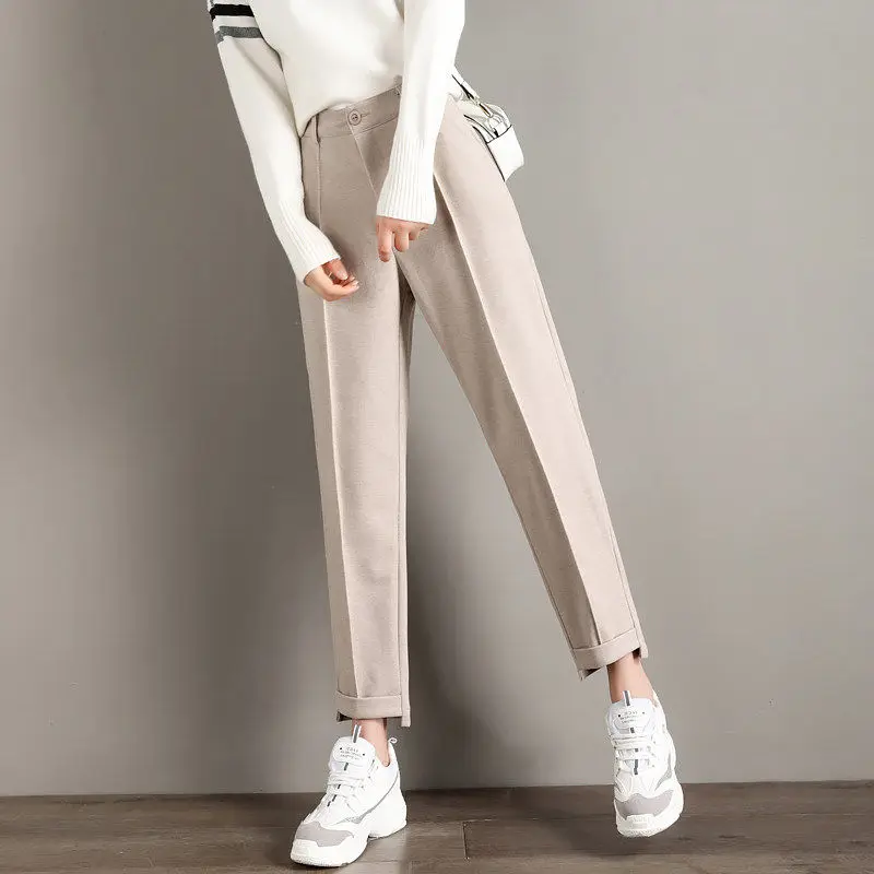 Winter Women Pants High Waist Casual Wool Straight Oversize Pants Autumn Winter Harem Pants Solid Button Trouser Pants Women
Winter Women Pants High Waist Casual Wool Straight Oversize Pants Autumn Winter Harem Pants Solid Button Trouser Pants Women