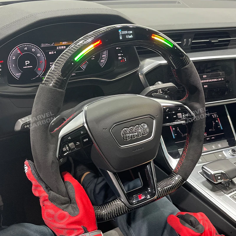 100% реальное углеродное волокно, светодиодное освещение, рулевое колесо для Audi A6 MC
100% реальное углеродное волокно, светодиодное освещение, рулевое колесо для Audi A6 MC