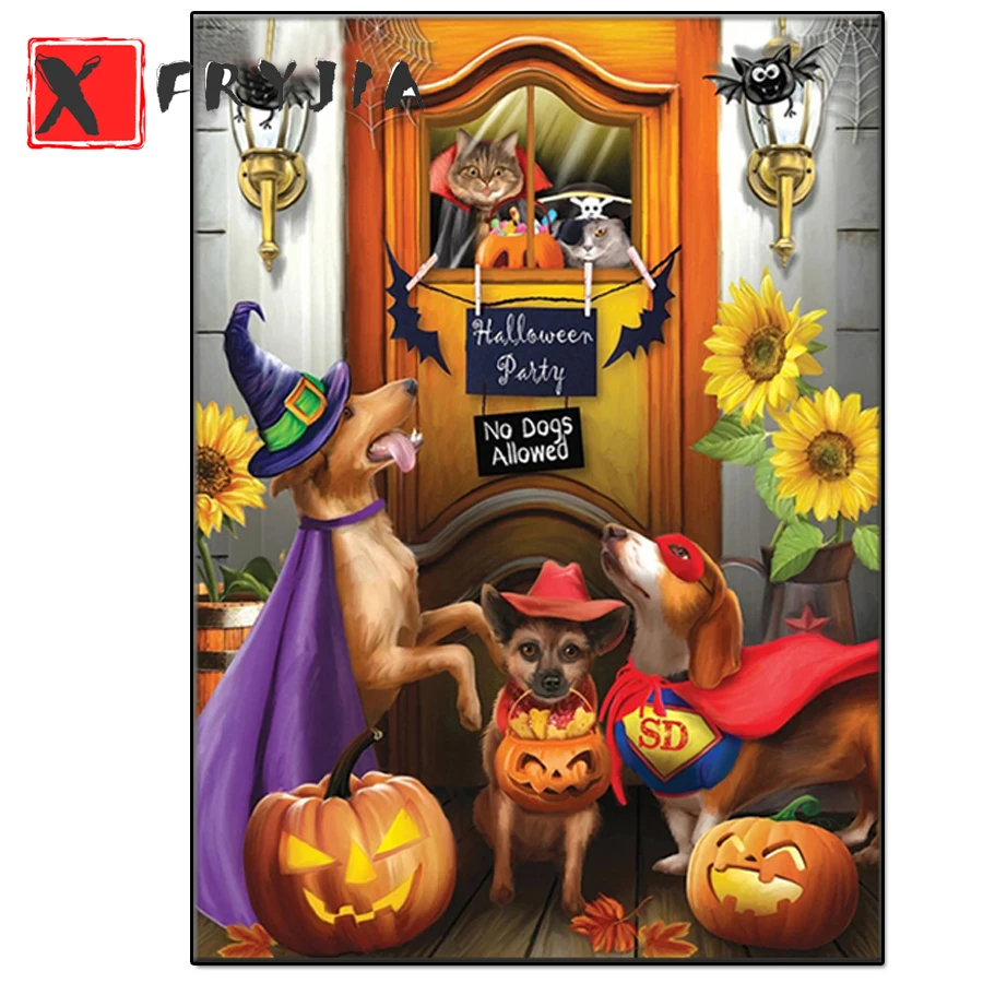 Halloween Cat and Dog diamond embroidery cross stitch kits Diy diamond painting sale 3d picture of rhinestone mosaic home decor
Halloween Cat and Dog diamond embroidery cross stitch kits Diy diamond painting sale 3d picture of rhinestone mosaic home decor