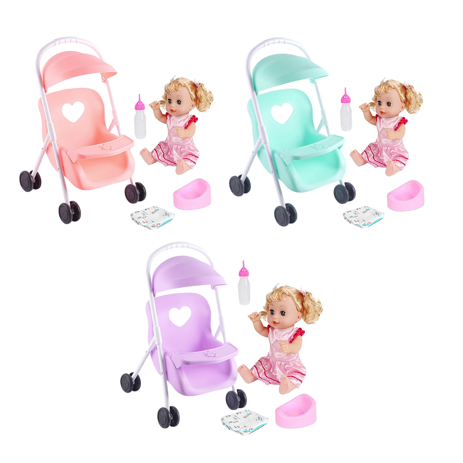 

My First Baby Doll Stroller Soft Body Baby Doll Included Fun Play Combo Set for Babies Infants Toddlers Girls Kids