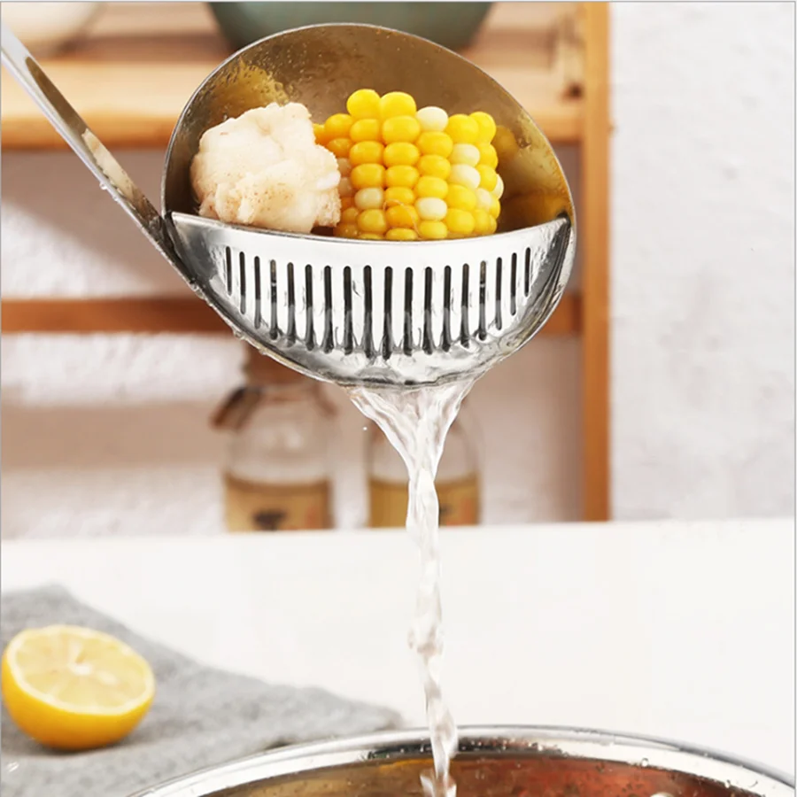 Multifunction Soup Spoon With Filter Colander Two-in-one Long Handle Creative Large Spoon Kitchen Accessories
Multifunction Soup Spoon With Filter Colander Two-in-one Long Handle Creative Large Spoon Kitchen Accessories