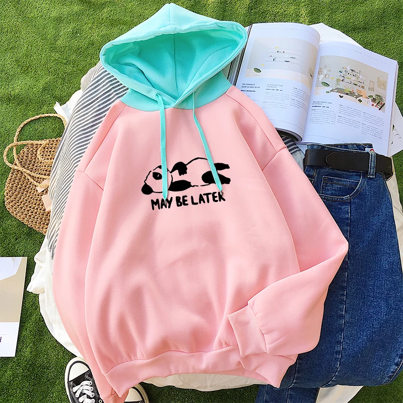 Autumn Winter Fleece Hoodie Casual Loose Spell Color Stitching Sweatshirt Women Harajuku Kawaii Panda Cartoon Print Tops Clothes
Autumn Winter Fleece Hoodie Casual Loose Spell Color Stitching Sweatshirt Women Harajuku Kawaii Panda Cartoon Print Tops Clothes