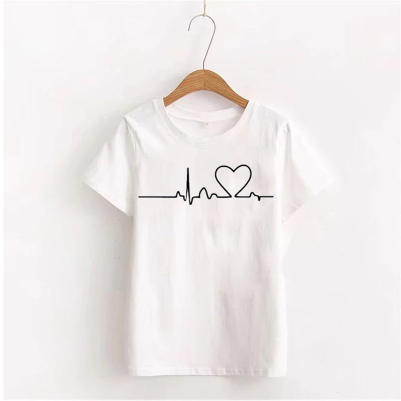 Women's T-shirt Retro T-shirt ladies Basic Harajuku short-sleeved heart-shaped printed T-shirt casual O-neck top shirt
Women's T-shirt Retro T-shirt ladies Basic Harajuku short-sleeved heart-shaped printed T-shirt casual O-neck top shirt