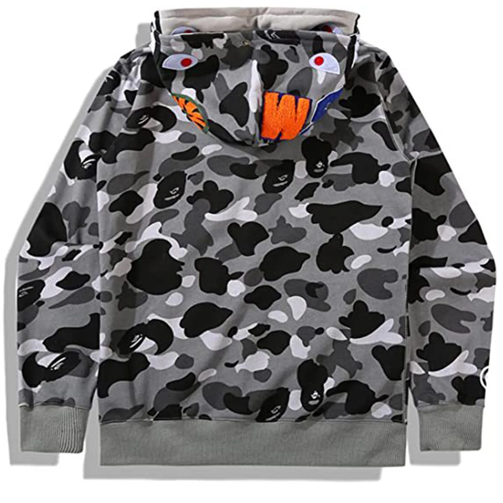 Камуфляжная толстовка с капюшоном BAPE Tide головой акулы | Мужская одежда