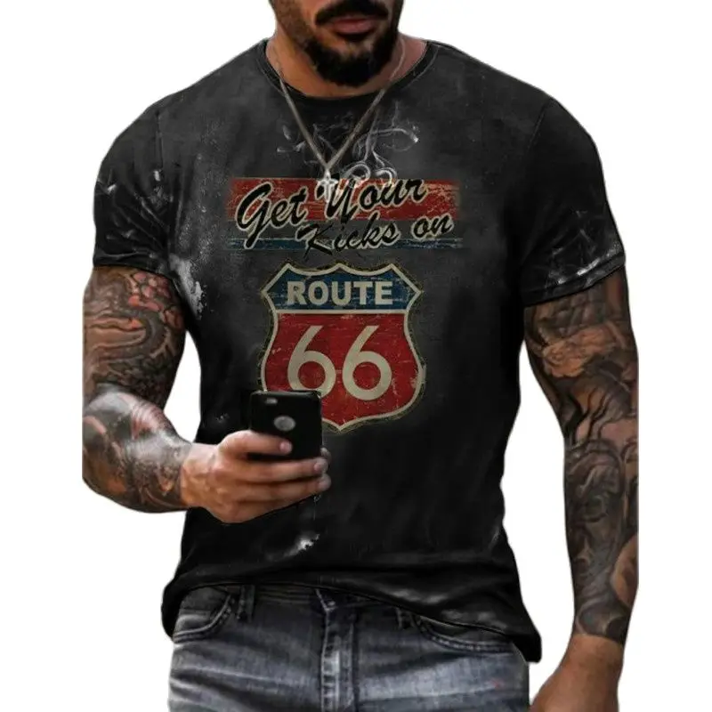 US 66 Highway 3D Printing Men's T-Shirts American Flag Pattern Fashion Summer Street Personality Wild Loose Oversize Top XXS-6XL
US 66 Highway 3D Printing Men's T-Shirts American Flag Pattern Fashion Summer Street Personality Wild Loose Oversize Top XXS-6XL