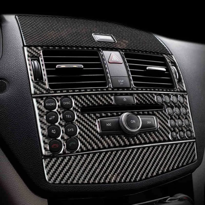 Carbon fiber Car Inner Central control Panel Trim Outlet CD Air Conditioning Cover sticker For mercedes C class W204 Accessories
Carbon fiber Car Inner Central control Panel Trim Outlet CD Air Conditioning Cover sticker For mercedes C class W204 Accessories
