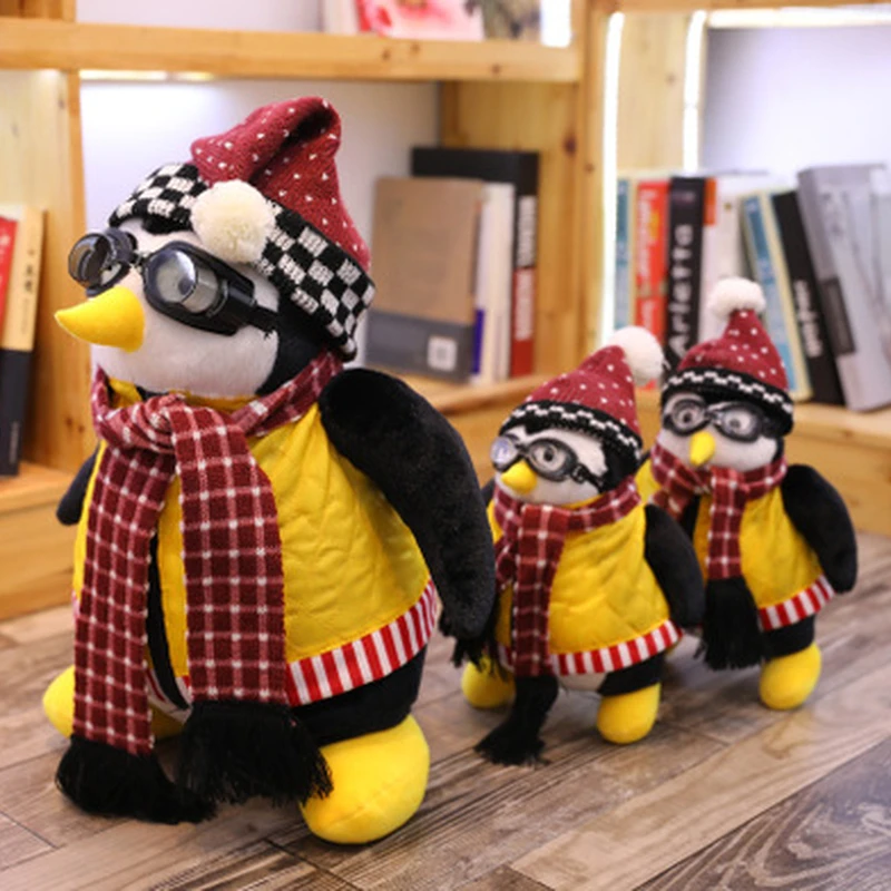 Penguin Plush Doll Toy Wear Glasses Hat Scarf Penguins Home Decoration Friends Around Toys Removable accessories Hot Sell | Игрушки и