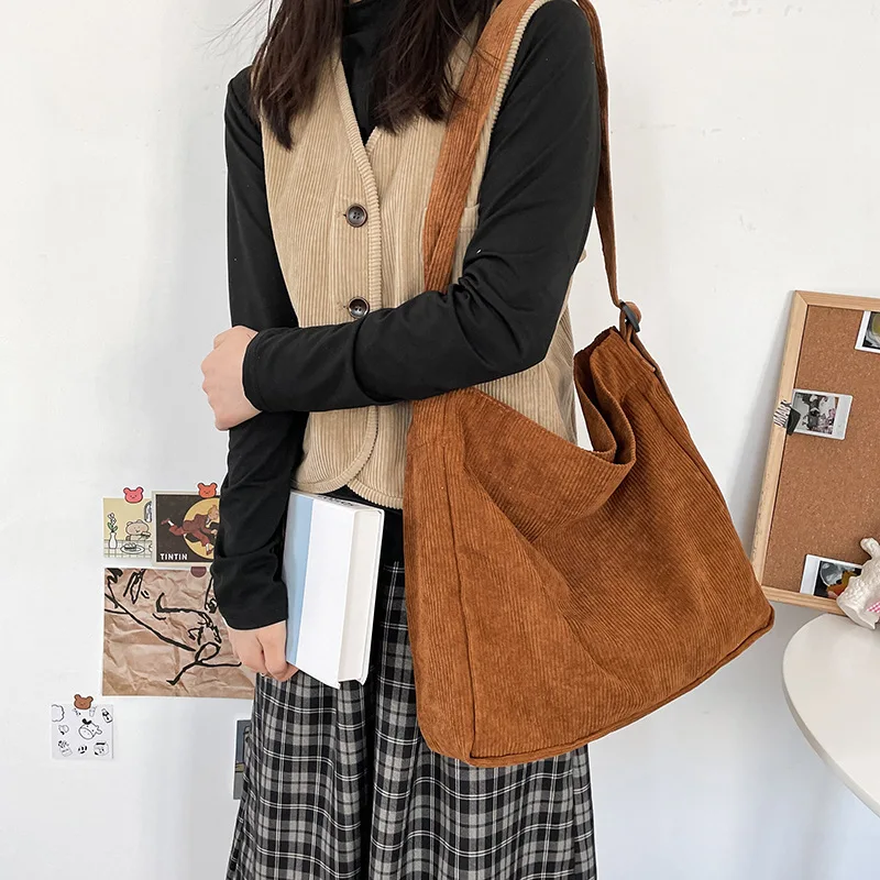 Large Capacity Foldable Canvas Corduroy Shoulder Shopping Bags For Women's Shopper Daily Handbag Female Casual Travel Totes Bags
Large Capacity Foldable Canvas Corduroy Shoulder Shopping Bags For Women's Shopper Daily Handbag Female Casual Travel Totes Bags