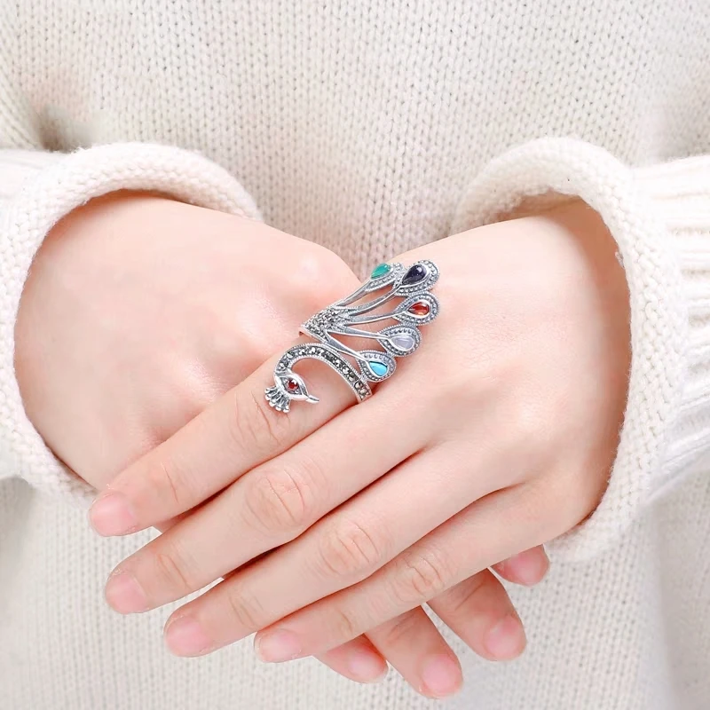 Sterling Silver Ring Female Jewelry Fashion Personality Exaggerated Girl Charm Birthday Gift Retro Punk Style
Sterling Silver Ring Female Jewelry Fashion Personality Exaggerated Girl Charm Birthday Gift Retro Punk Style