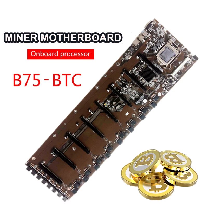 Материнская плата B75 для майнинга 8 pcie 16X слот графической карты Гб памяти